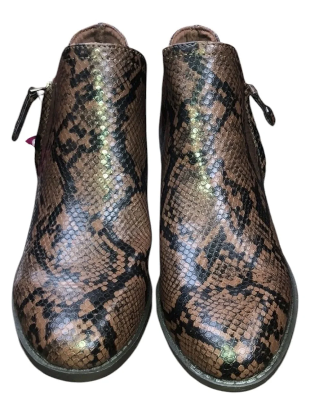 Women's Brown Snakeskin Ankle Booties